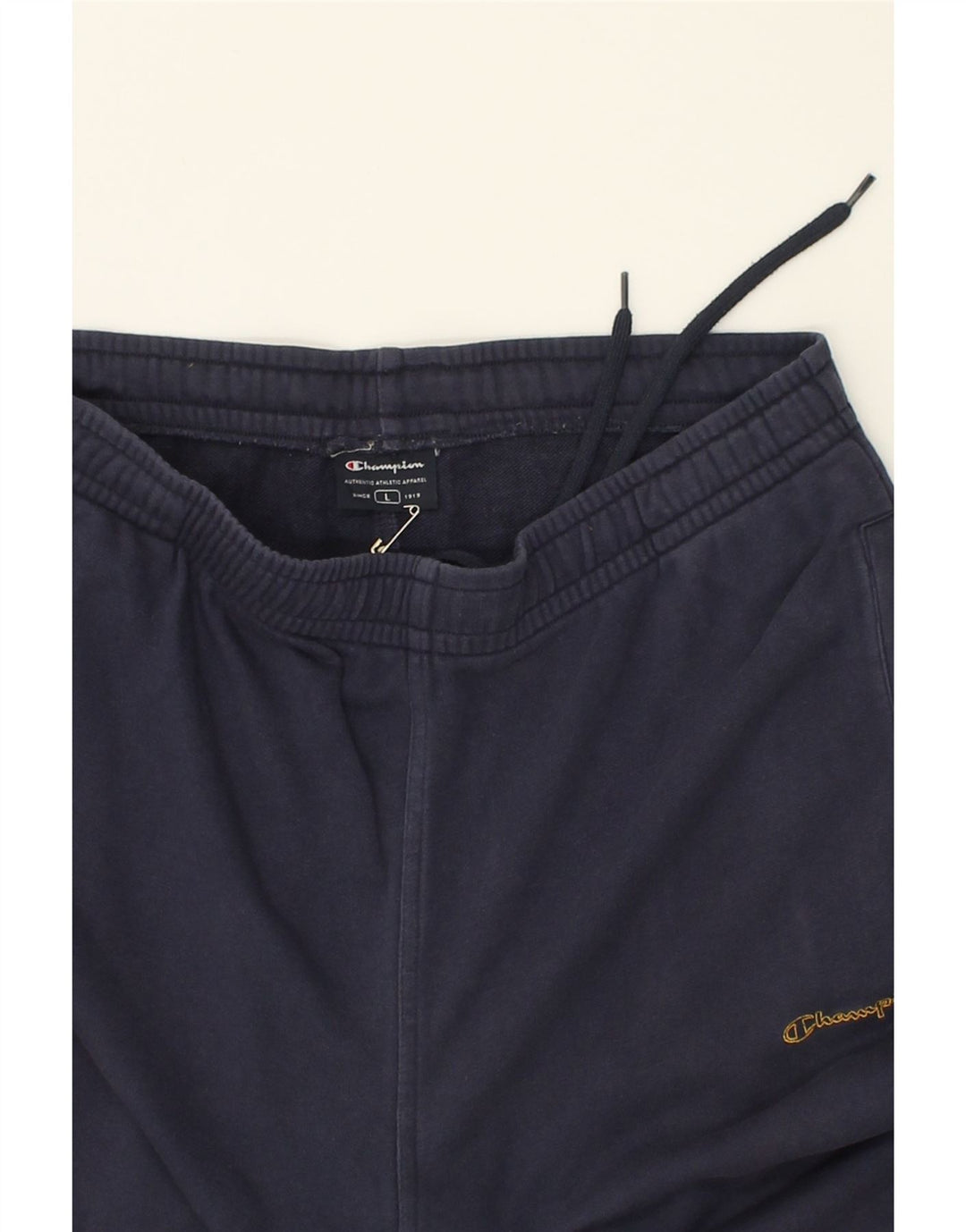 CHAMPION Womens Tracksuit Trousers UK 14 Large Navy Blue | Vintage Champion | Thrift | Second-Hand Champion | Used Clothing | Messina Hembry 