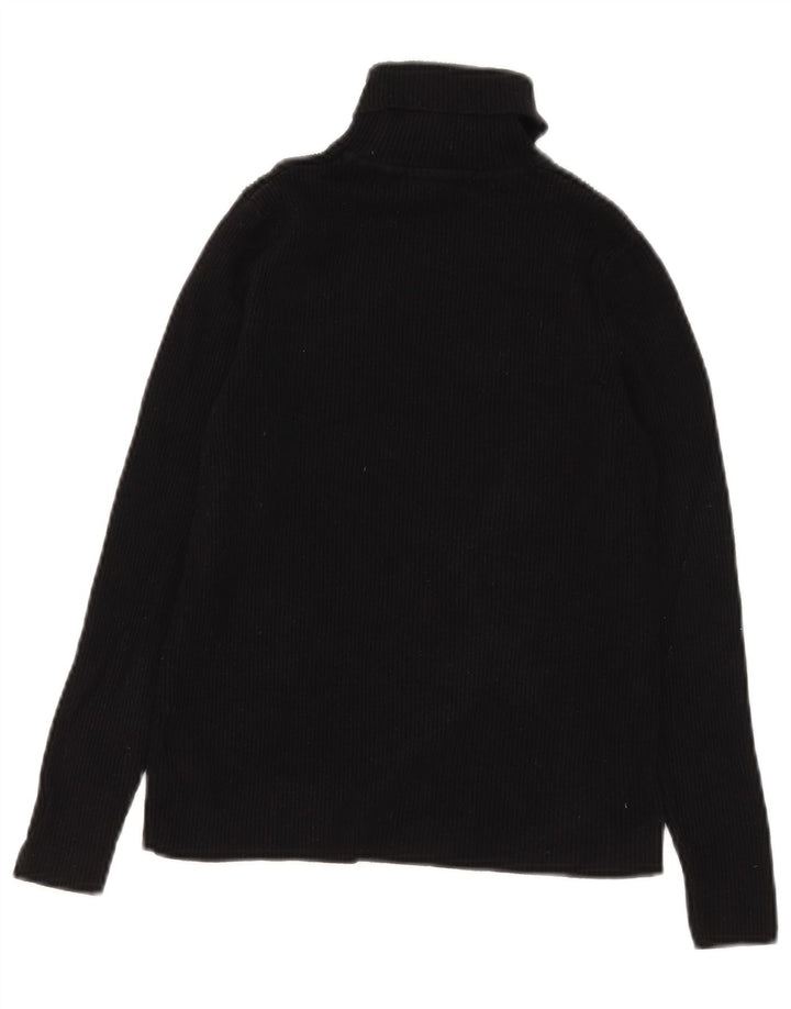 Marks & Spencer Dame Crop Roll Neck Jumper Sweater UK 12 medium Sort