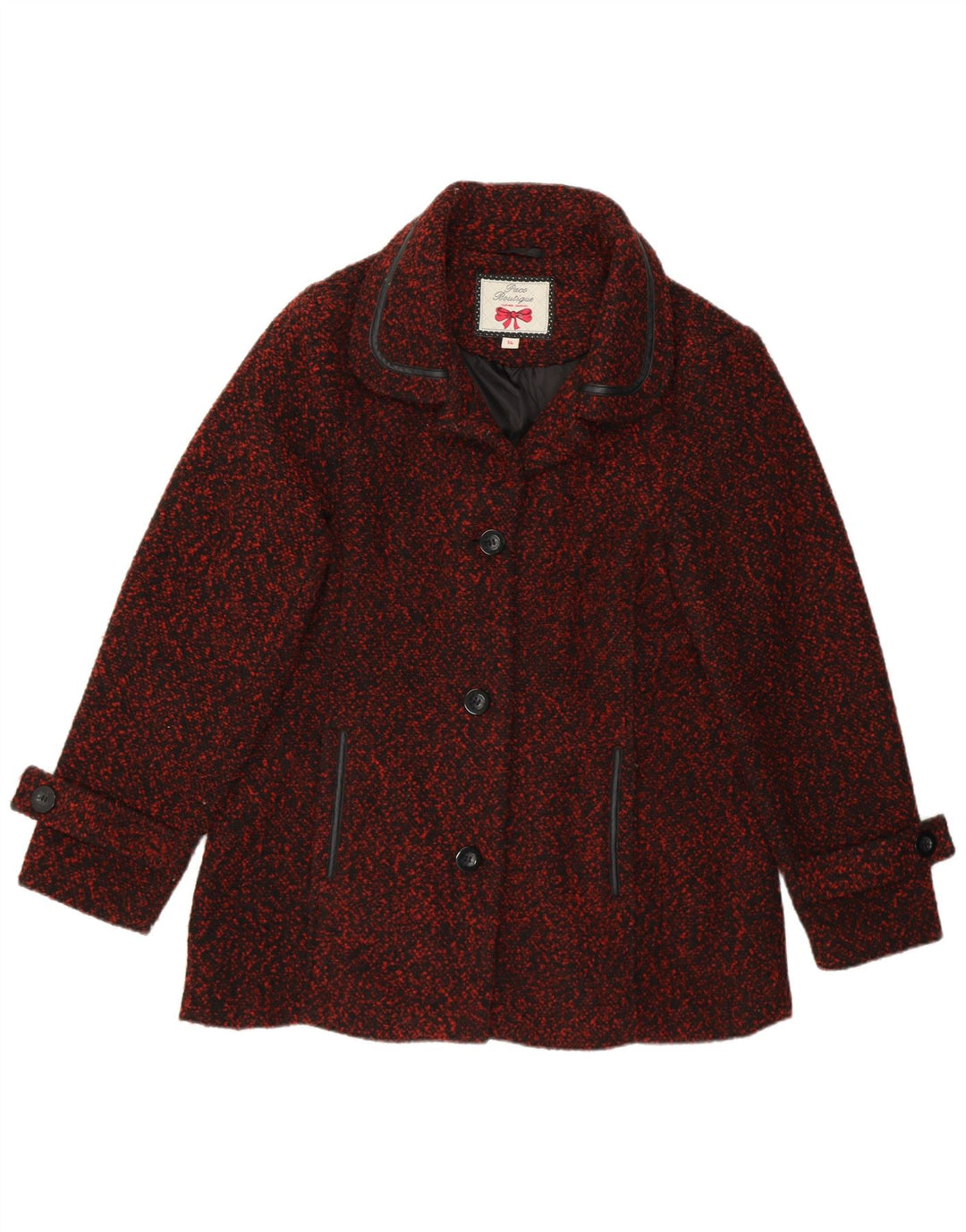 Paco Boutique Veste 3 Boutons Femme UK 14 Polyester Bordeaux Moyen