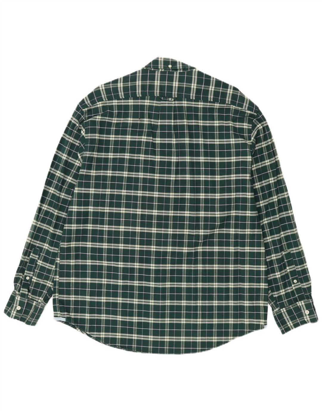 Izod Mens Stretch Shirt XL Green Check Cotton