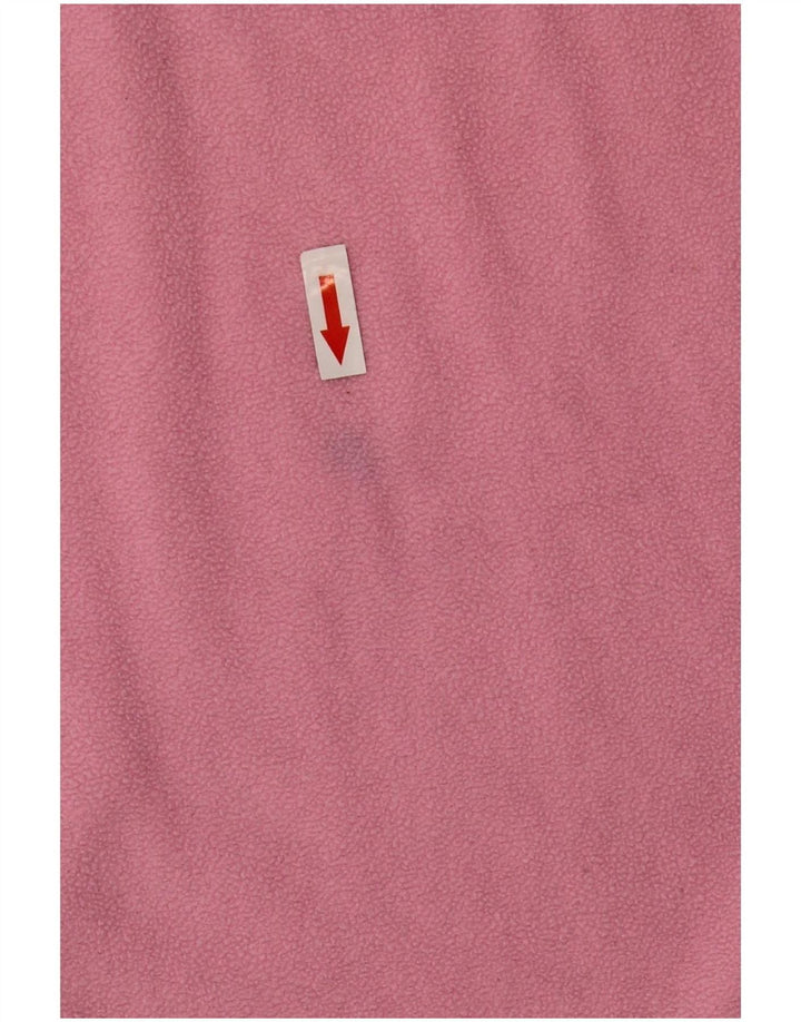 Reebok Womens Zip Neck Fleece Jumper UK 16 Large Pink Polyester