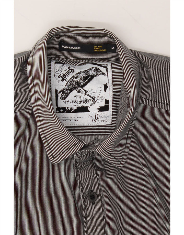 JACK & JONES Mens Shirt Small Navy Blue Pinstripe Cotton Vintage Jack & Jones and Second-Hand Jack & Jones from Messina Hembry 
