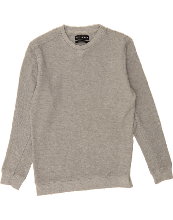 ZARA Mens Sweatshirt Jumper Medium Grey Cotton Vintage Zara and Second-Hand Zara from Messina Hembry 