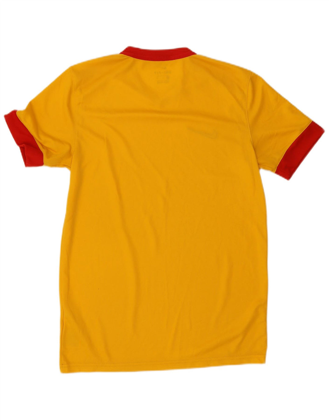 Nike Mens Dri Fit T-Shirt Top Medium Yellow Colourblock Polyester