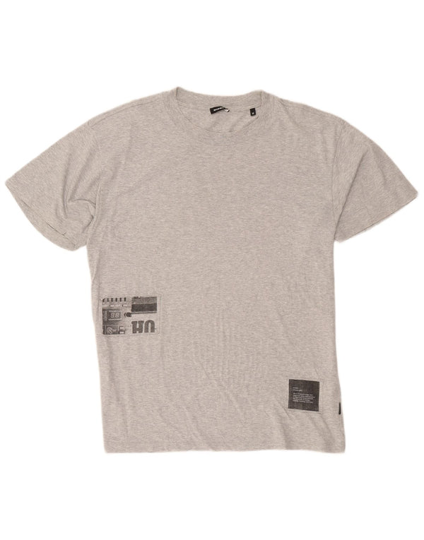 Tricou grafic pentru bărbați Diesel Top Medium Gri din bumbac cu pete