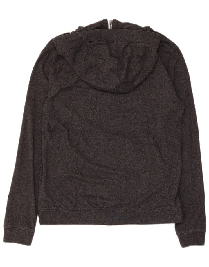 Nike Womens Zip Hoodie Sweater UK 12 Medium Grey Polyester