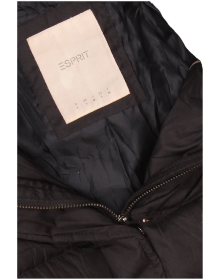 ESPRIT Womens Hooded Padded Jacket UK 10 Small Black