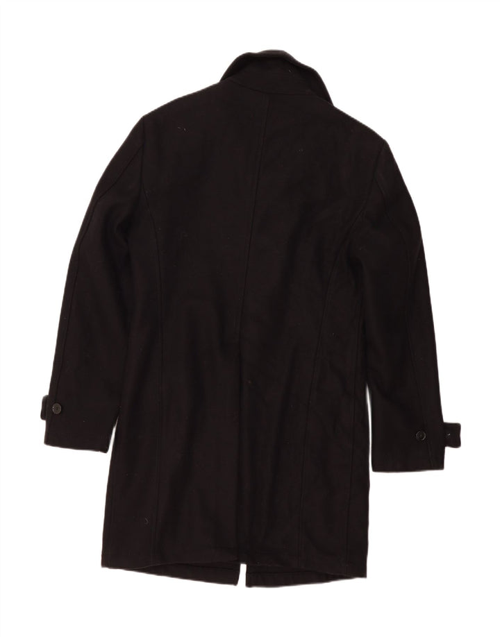 vintage Homme Pardessus IT 48 Laine Noire Moyenne