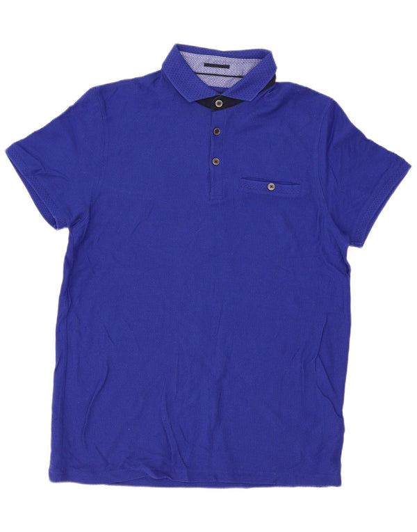Ted Baker Polo Homme Taille 4 Grand Bleu Coton