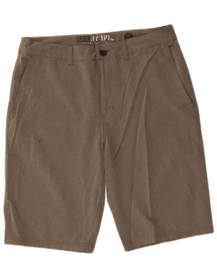 BKE Mens Chino Shorts W33 Medium Grey Polyester