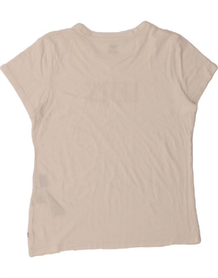 LEVI'S Womens Graphic T-Shirt Top UK 14 Medium White Cotton Vintage Levi's and Second-Hand Levi's from Messina Hembry 