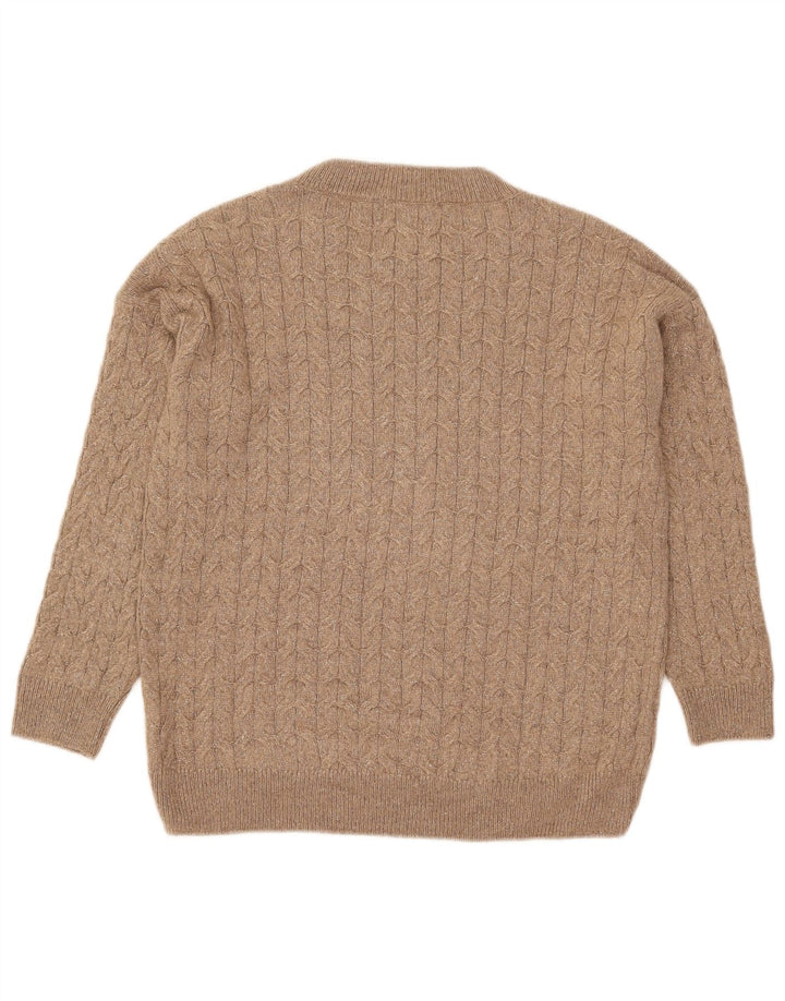 Massimo Dutti Womens Oversized Crew Neck Jumper Sweater UK 10 Small Grey