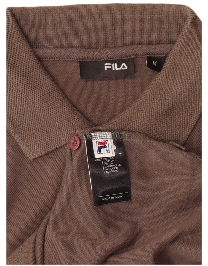 FILA Mens Polo Shirt Medium Grey Cotton Classic