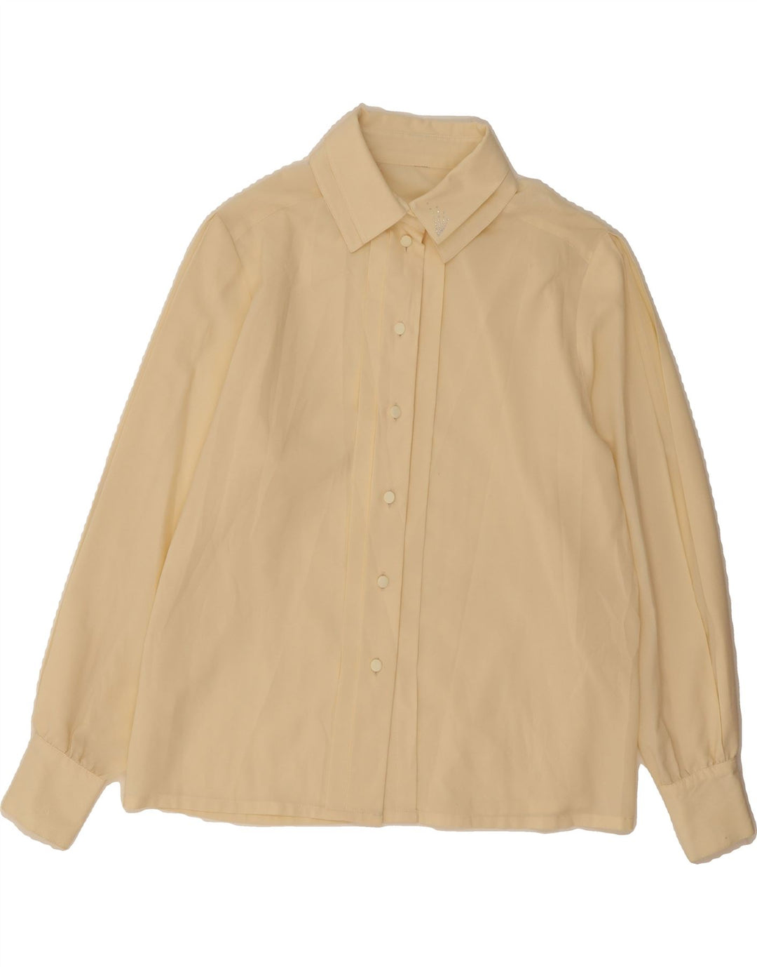 VINTAGE Womens Shirt Blouse UK 16 Large Beige Vintage Vintage and Second-Hand Vintage from Messina Hembry 