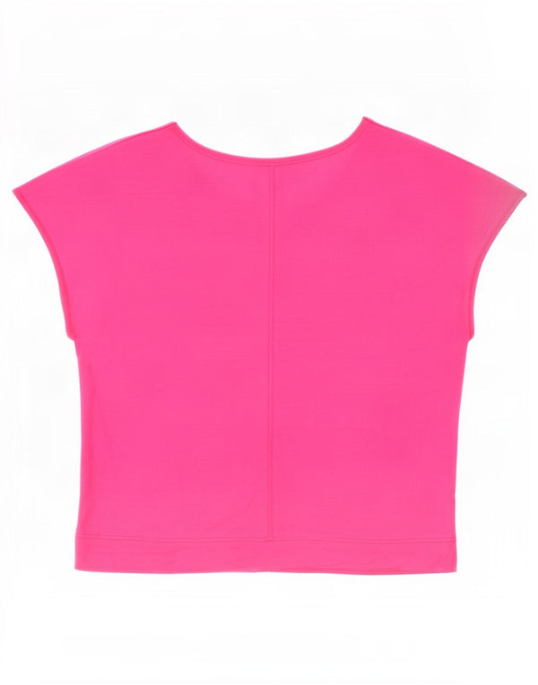 T-shirt corta da donna vintage IT 46 grande in cotone rosa
