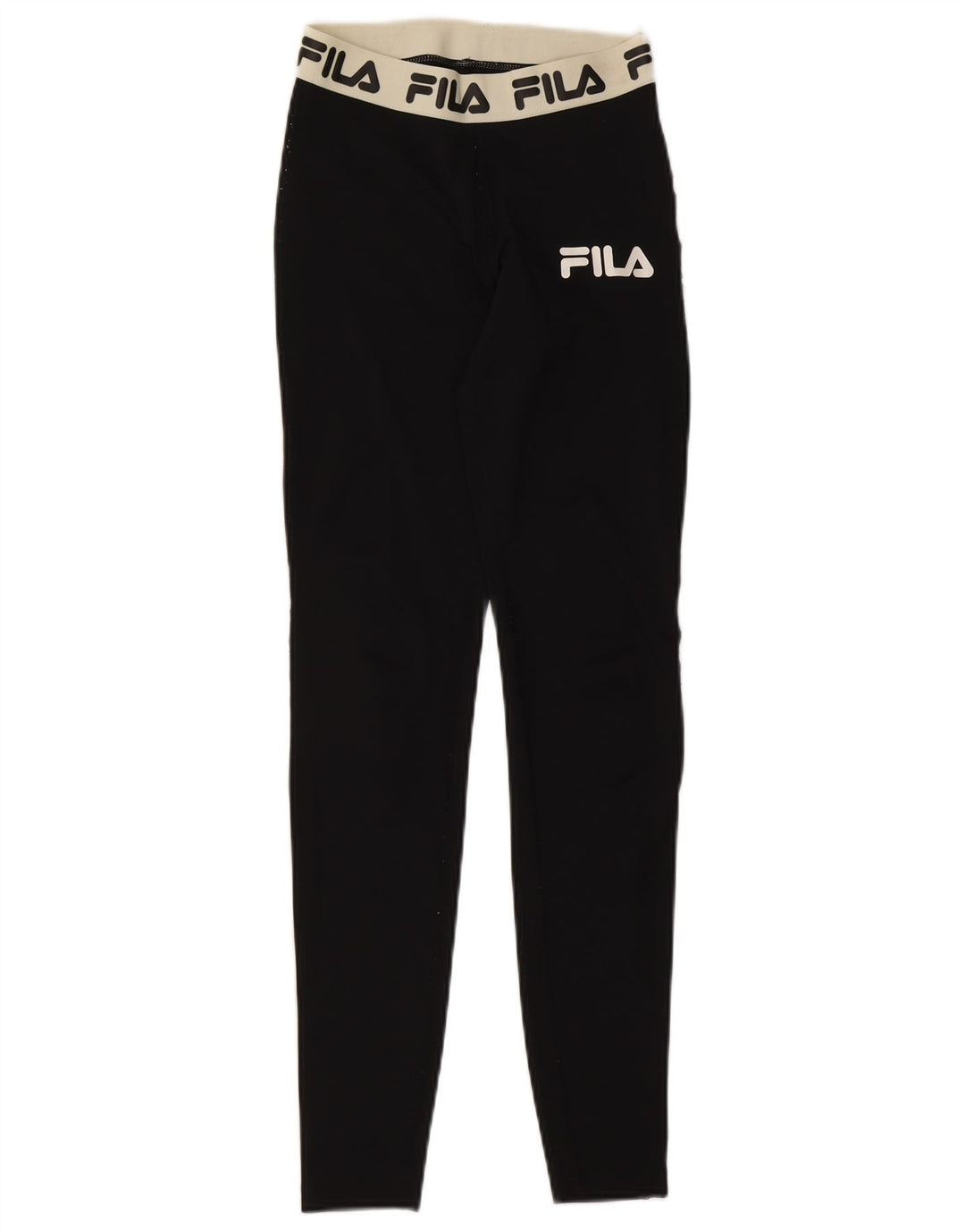 Fila Womens Graphic Leggings UK 4 XS Black Colourblock Polyester