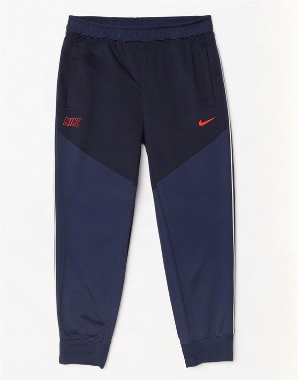 Nike Mens Graphic Tracksuit Trousers Joggers Medium Navy Blue Colourblock