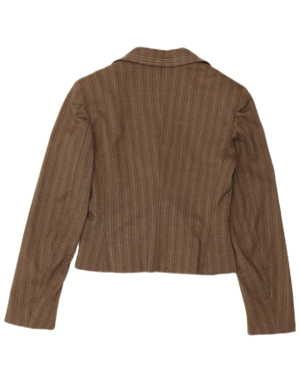Max & Co. Womens 2 Button Blazer Jacket UK 10 Small Brown Striped