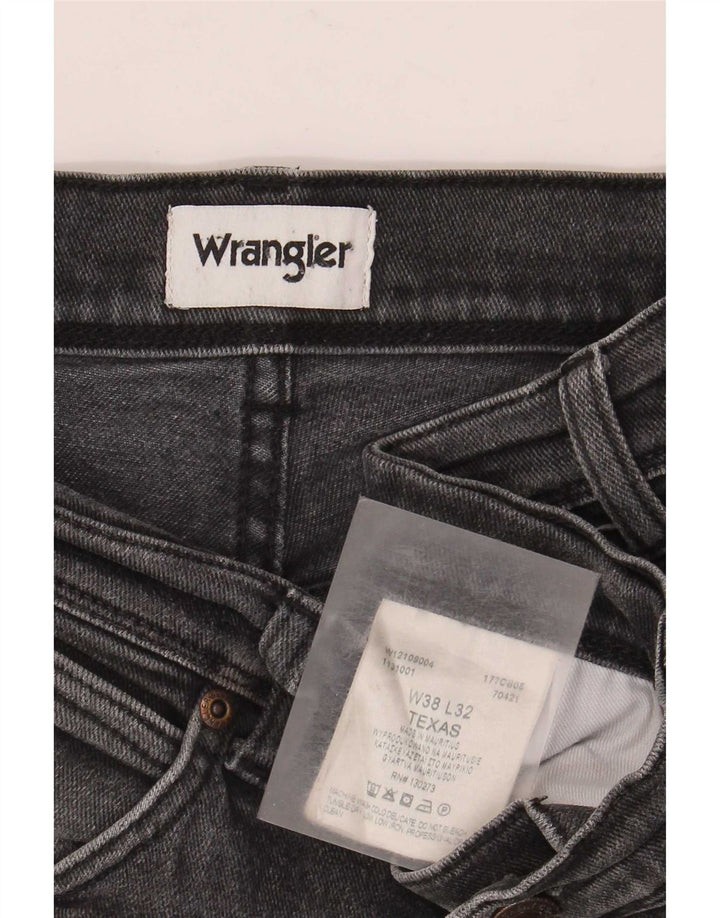 Wrangler Mens Texas Stretch Straight Jeans W38 L32 Grey Cotton
