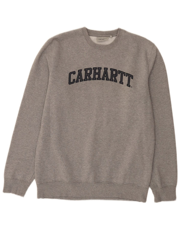 Felpa da uomo con vestibilità regolare grafica Carhartt, cotone grigio medio