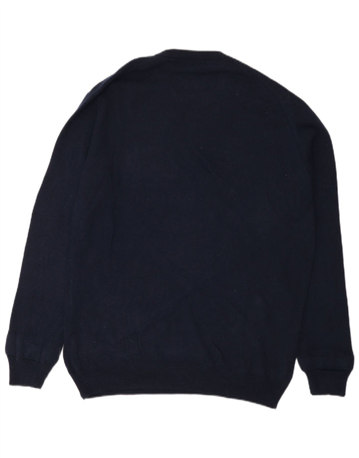 Marlboro Classics Mens Crew Neck Jumper Sweater XL Navy Blue Wool