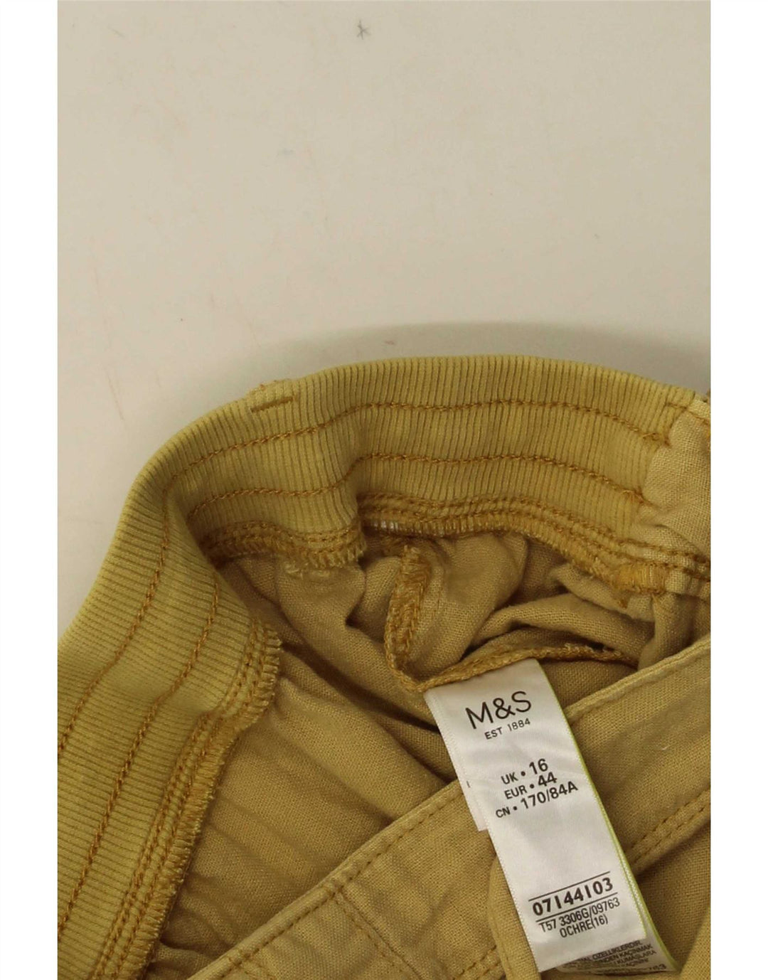 Marks & Spencer Damen Shorts UK 16 Large W34 Khaki Leinen