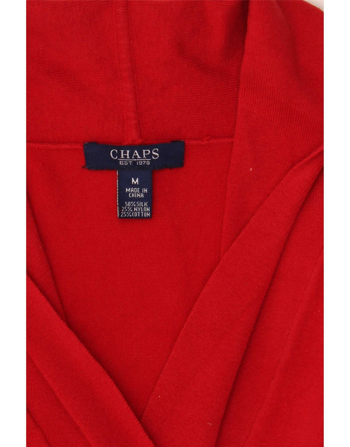 Chaps Dame Shawl Neck Jumper Sweater UK 12 Medium Rød Silke