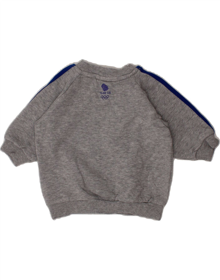 ADIDAS Baby Boys Graphic Sweatshirt Jumper 0-3 Months Grey Cotton Vintage Adidas and Second-Hand Adidas from Messina Hembry 