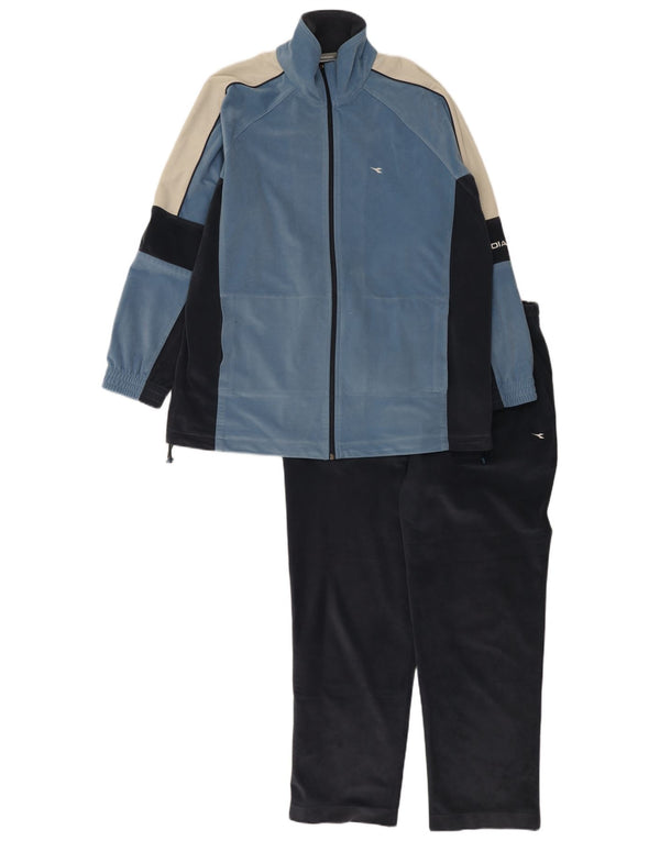 Tuta intera da uomo Diadora Velour UK 44 XL Blu Colourblock Poliestere