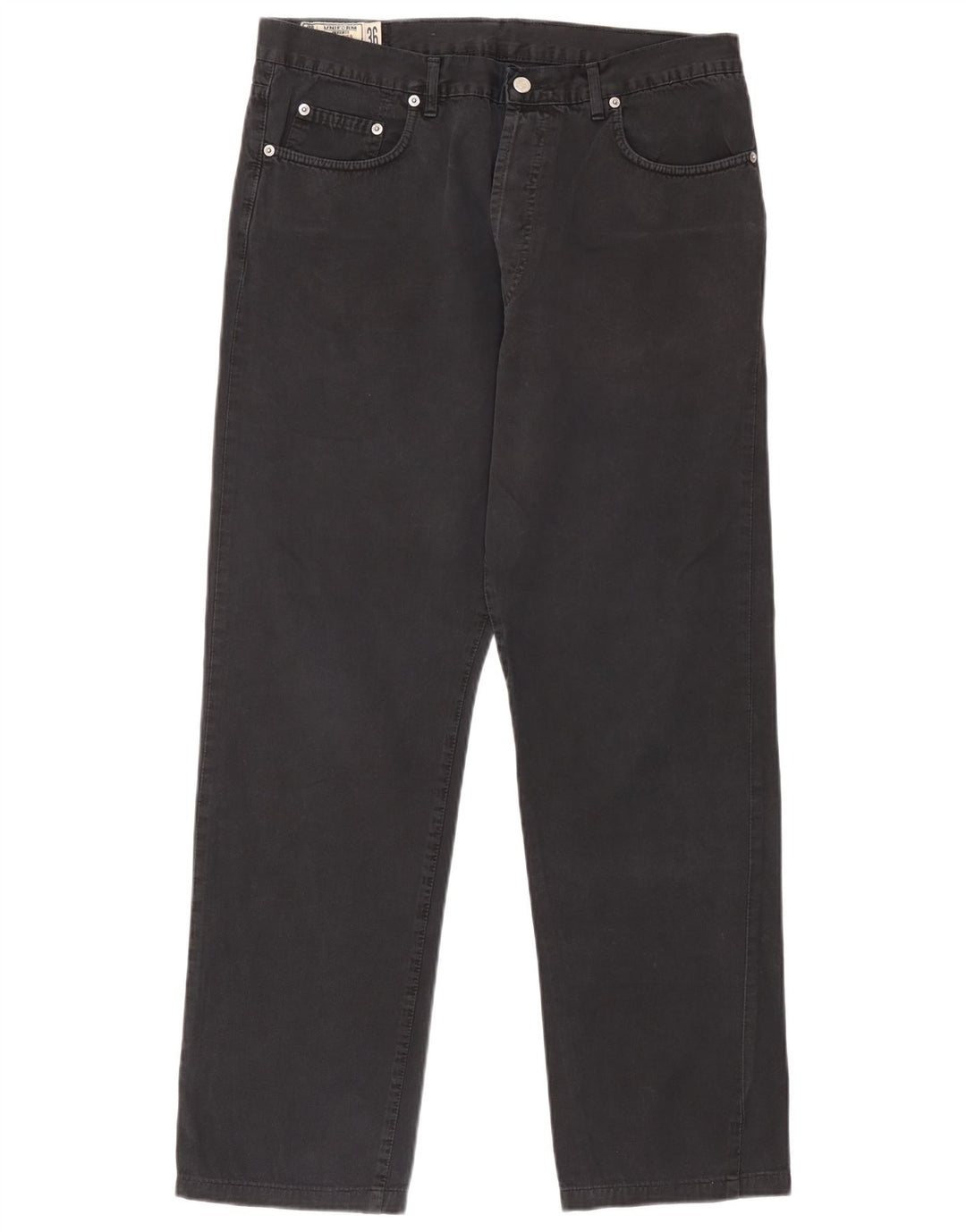 Uniform Herre Straight Jeans W36 L30 Sort Bomuld