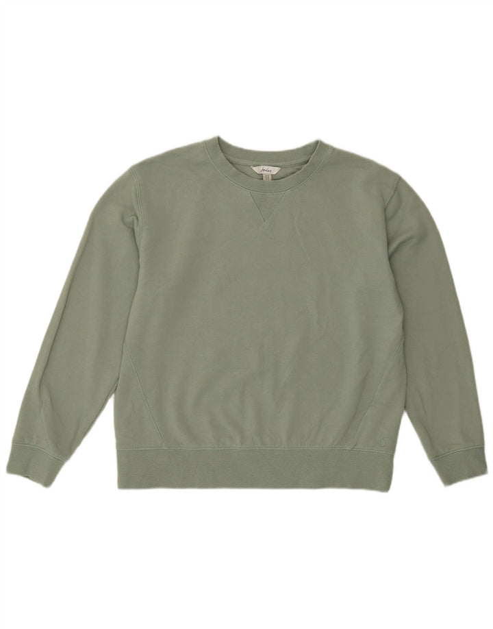 Joules Womens Oversized Sweatshirt Jumper UK 10 Small  Green Cotton