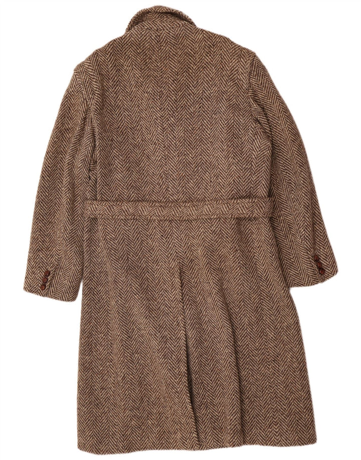 Moessmer Herrenmantel UK 42 XL Braune Wolle mit Fischgrätenmuster