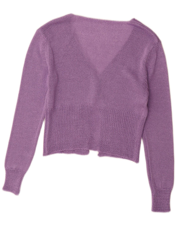 Vintage mujer Bolero Jumper Reino Unido 10 Pequeño Púrpura