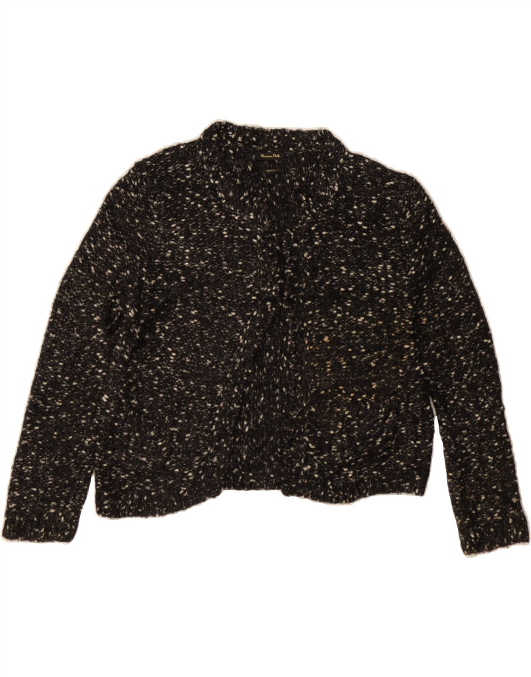 MASSIMO DUTTI Womens Bolero Jumper UK 14 Medium Black Flecked Polyamide Vintage Massimo Dutti and Second-Hand Massimo Dutti from Messina Hembry 