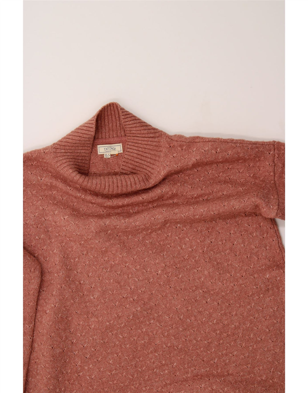FAT FACE Womens Longline Turtle Neck Jumper Sweater UK 8 Small Pink Vintage Fat Face and Second-Hand Fat Face from Messina Hembry 
