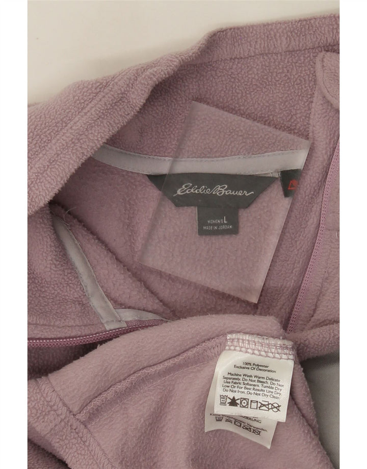 Eddie Bauer Womens Fleece Jacket UK 16 Large Purple Polyester