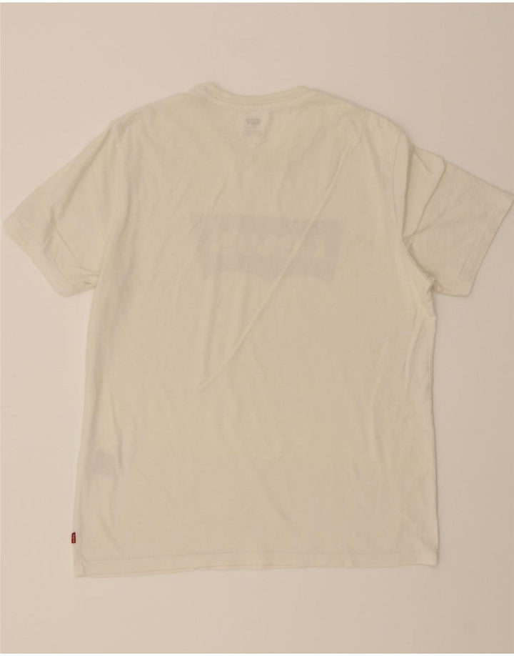 LEVI'S Mens Graphic T-Shirt Top Medium White Cotton Vintage Levi's and Second-Hand Levi's from Messina Hembry 