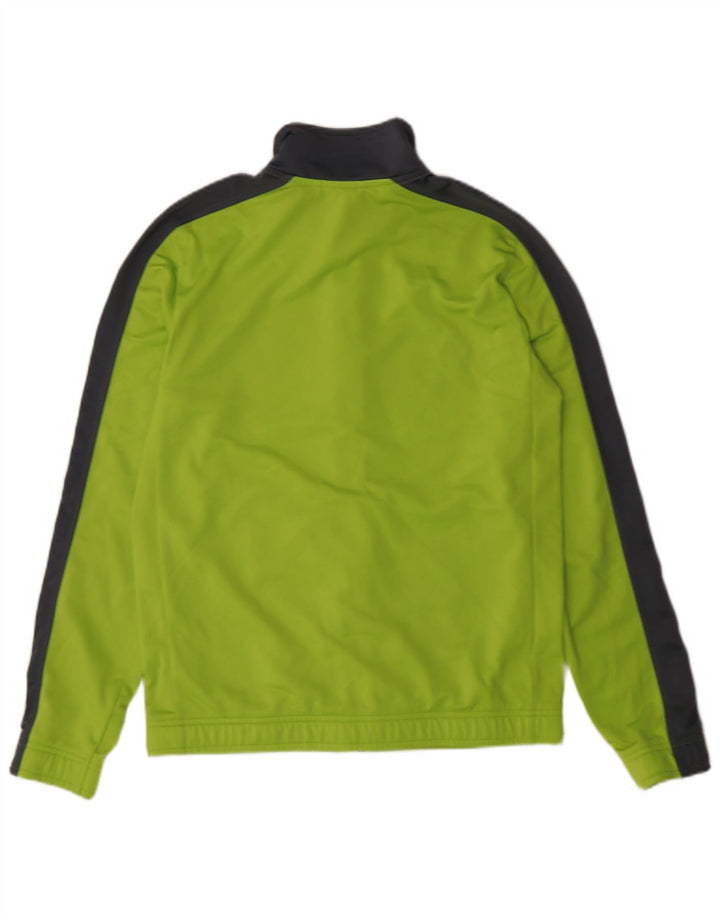 PUMA Mens Graphic Tracksuit Top Jacket Small Green Colourblock Polyester
