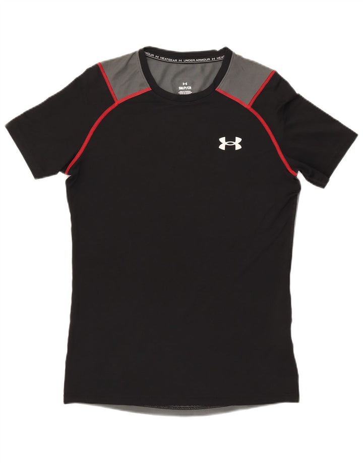 T-shirt da uomo Under Armour Top Small in poliestere color block nero