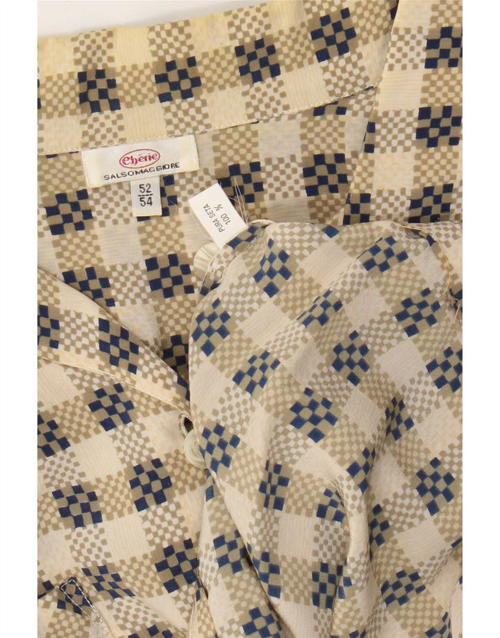 cherie Dameskjorte IT 52/54 2XL Beige Ternet Silke