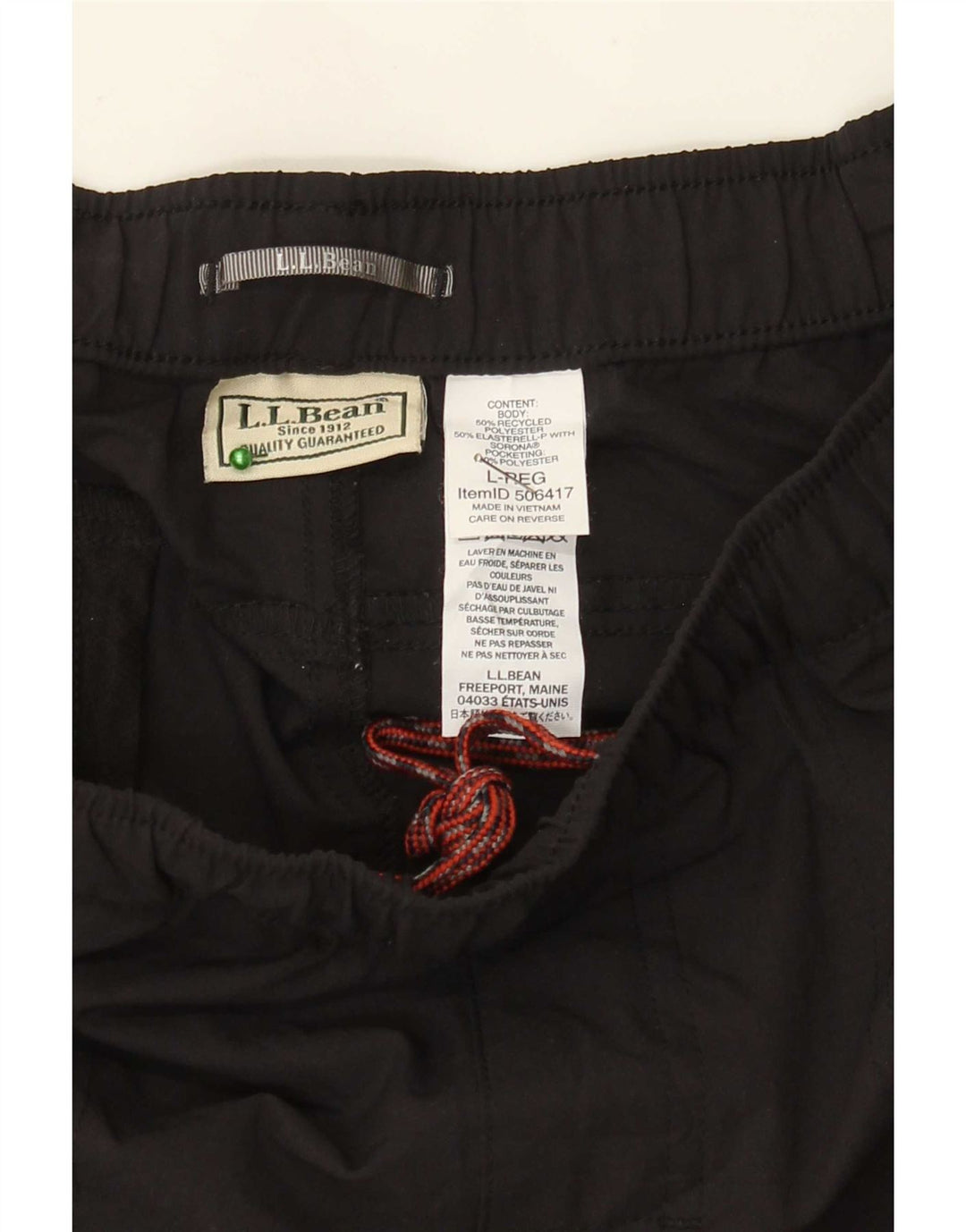 L.L.Bean Mens Tracksuit Trousers Large  Black Polyester