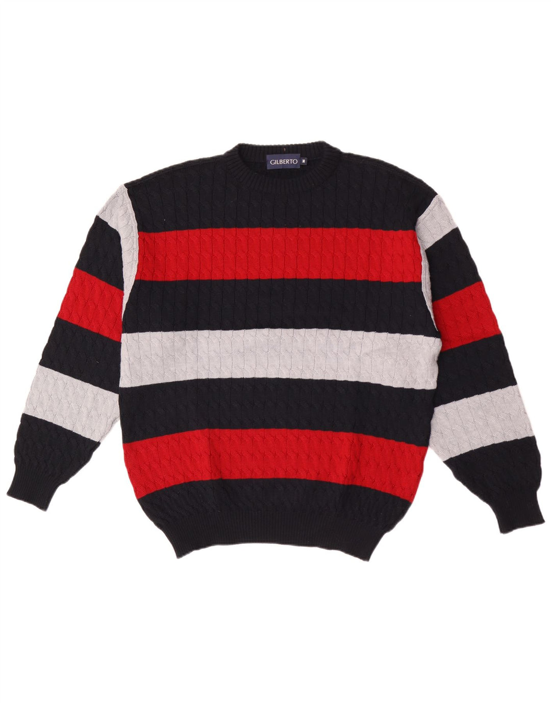 GILBERTO Mens Crew Neck Jumper Sweater Medium Multicoloured Colourblock