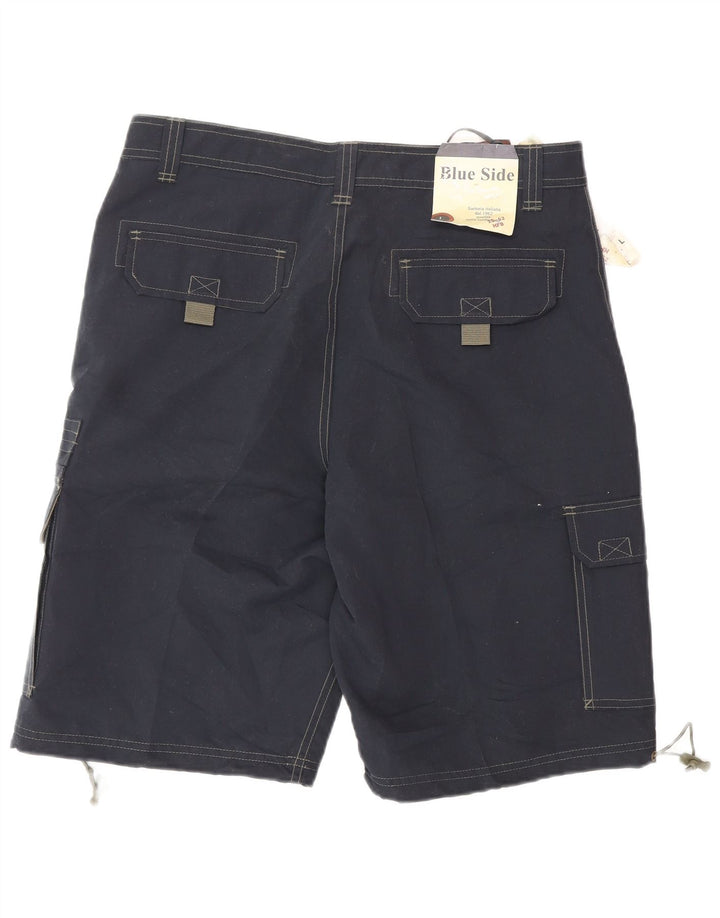 Blue Side Herre Cargo Shorts Large W34 Navy Blue Polyester