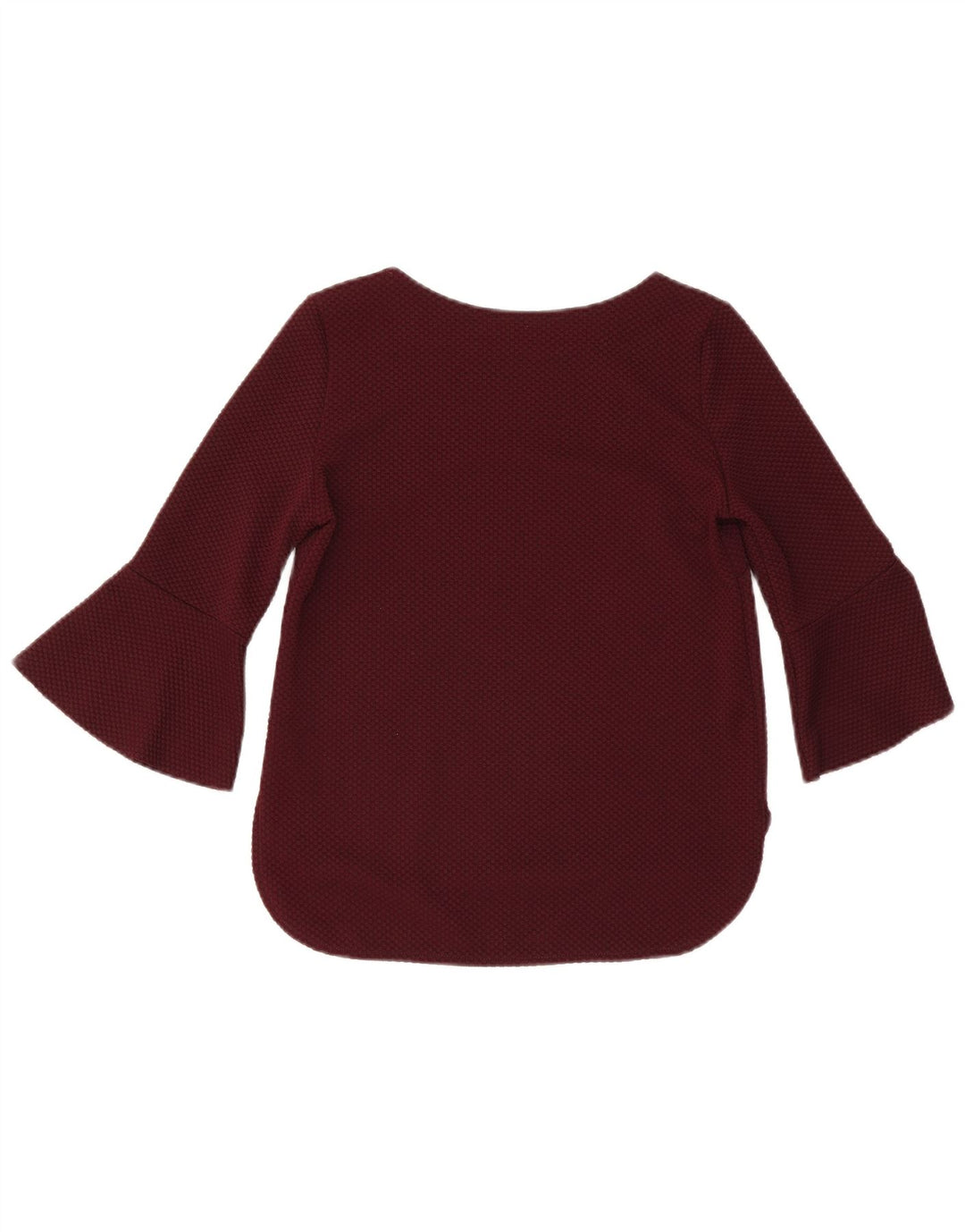 ZARA Womens 3/4 Sleeve Blouse Top UK 10 Small Maroon