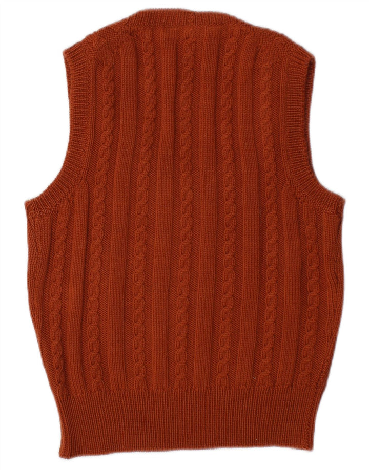 Vintage Womens Vest Tank Top UK 14 Medium Brown