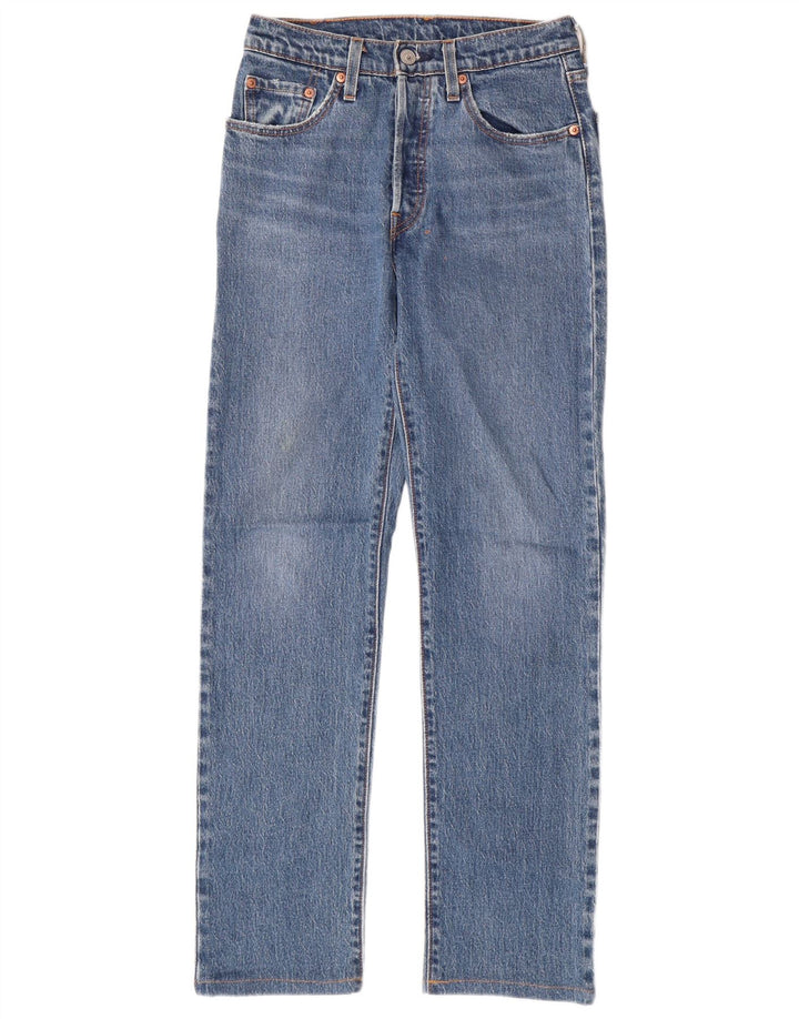 LEVI'S Womens 501 Straight Jeans W24 L28  Blue Cotton