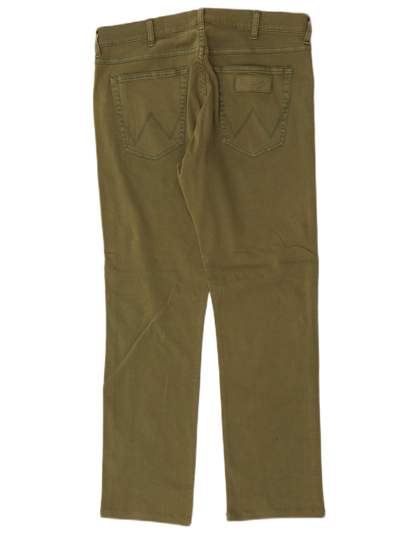 Wrangler Mens Greensboro Straight Casual Hose W32 L29 Grüne Baumwolle