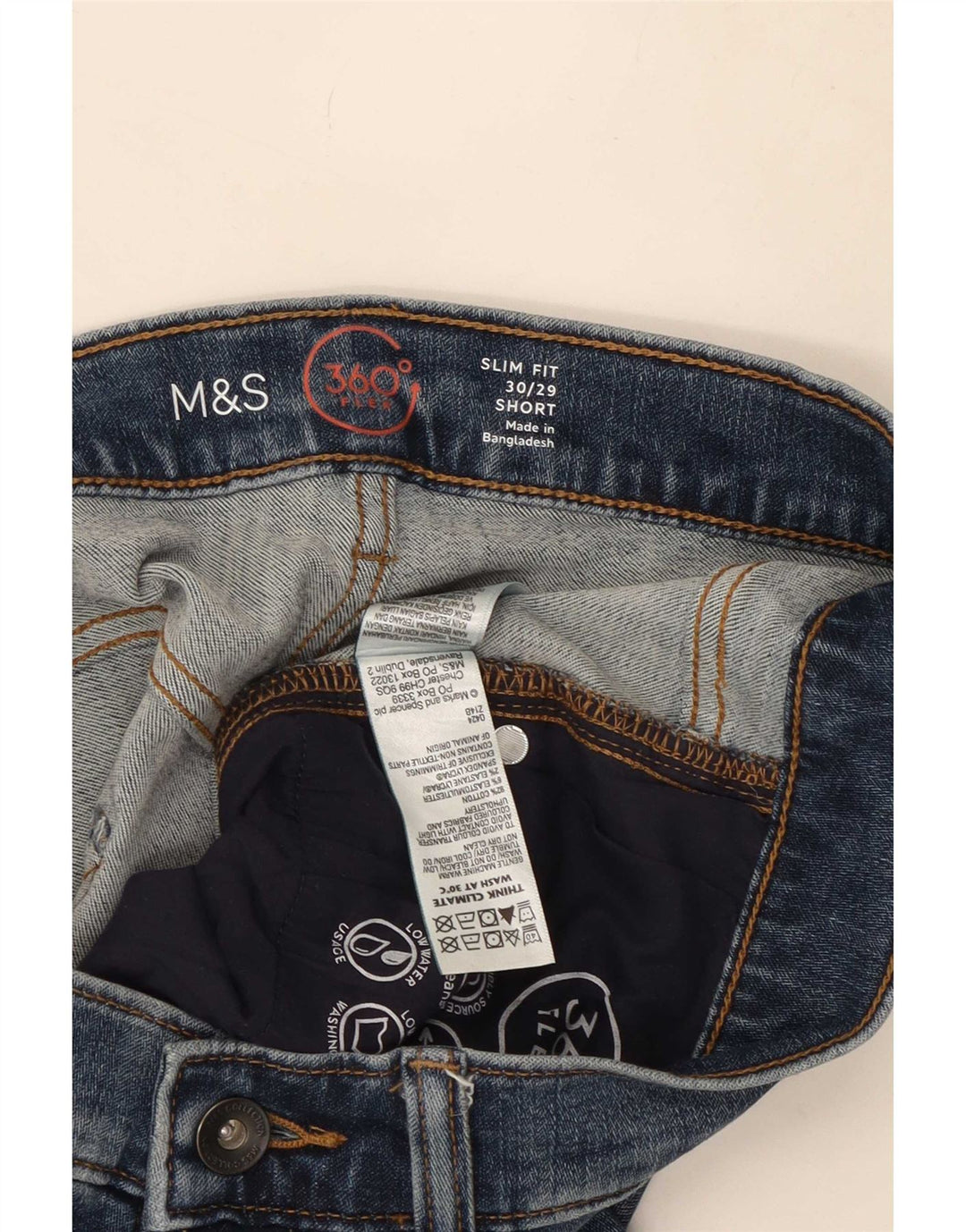 Marks & Spencer Mens Slim Jeans W30 L29 Blue Cotton