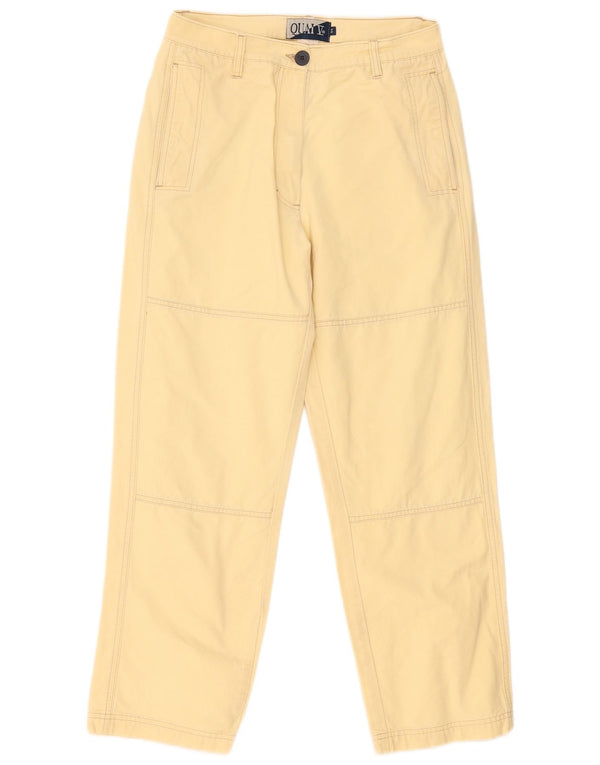 Vintage Womens High Waist Chino Trousers IT 44 Medium W30 L28 Yellow