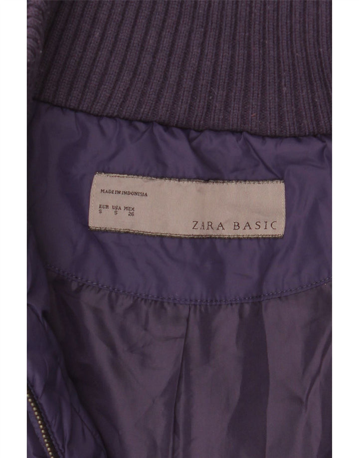 Zara Womens Padded Jacket UK 10 Small Purple